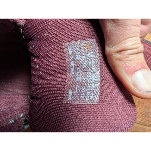 Timberland Men’s Canvas Hiking Boots Burgundy Lace-Up Outdoor Shoes Size 9.5